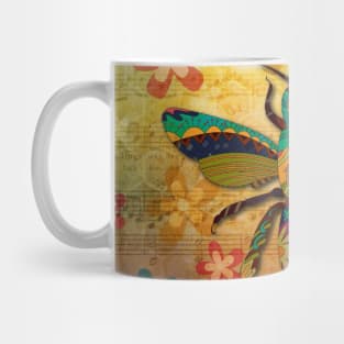 Bee and flowers boho design Mug